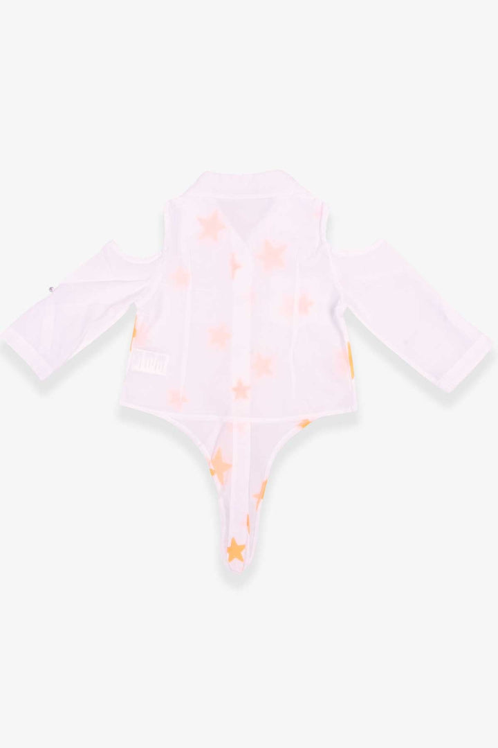 BRE Escabel Girl's Shirt Orange Star Patterned 106 Years, White - Ede