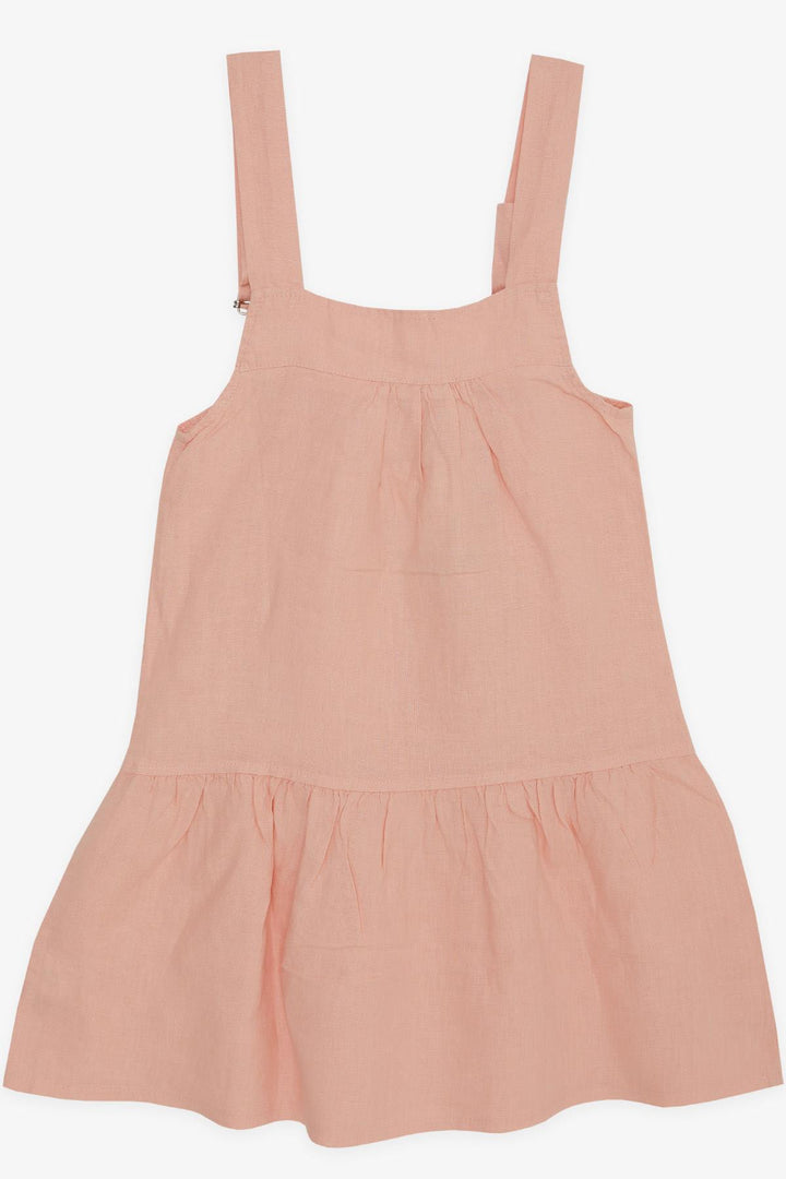 BRE Escabel Girl's Sleeveless Dress with Pockets, Salmon, 5-9 Years - Winsford