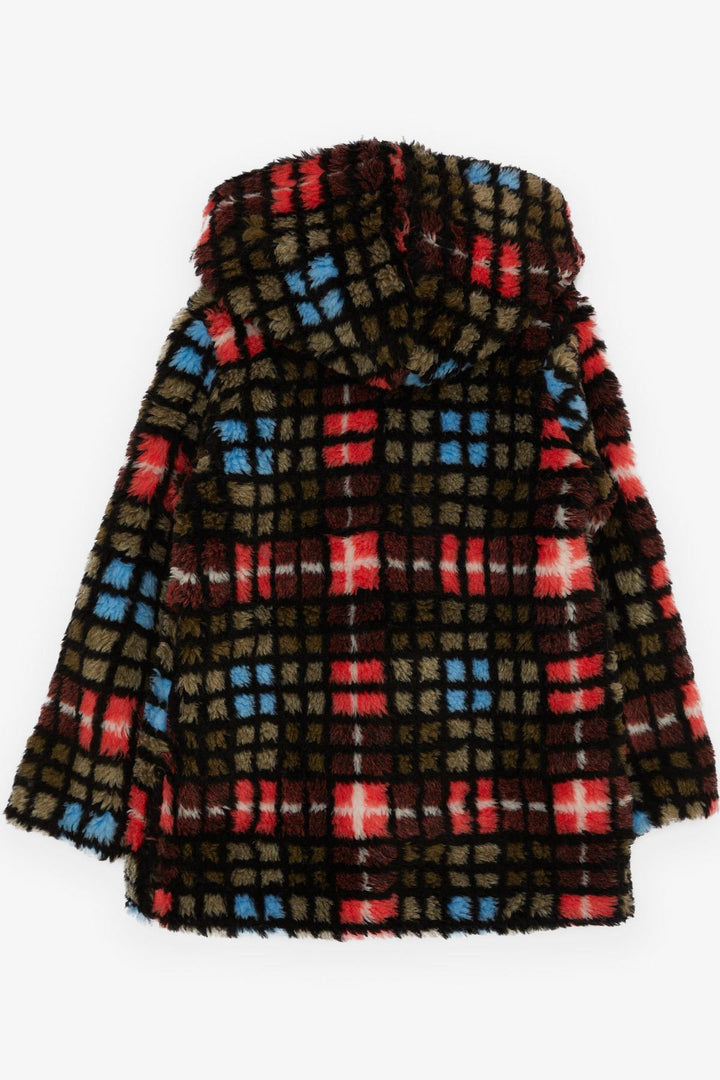 BRE Escabel Girl's Plaid Patterned Hooded Buttoned Coat 84 Years, Mixed Color - Fuengirola