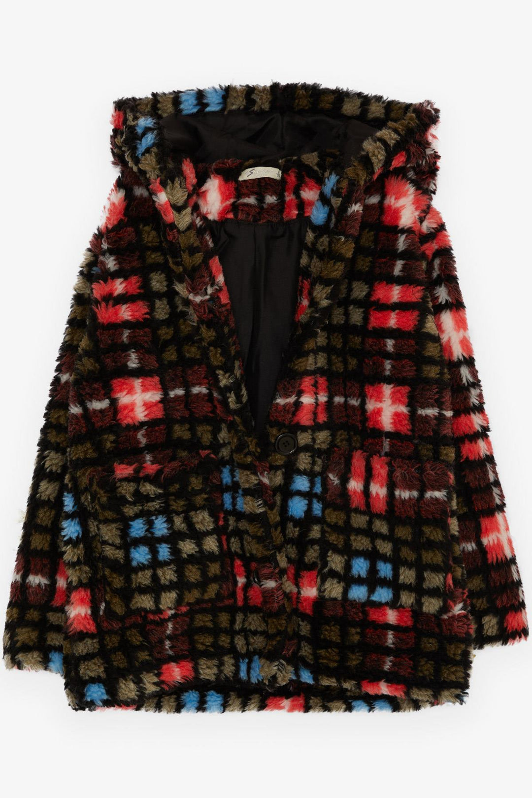 BRE Escabel Girl's Plaid Patterned Hooded Buttoned Coat 84 Years, Mixed Color - Fuengirola