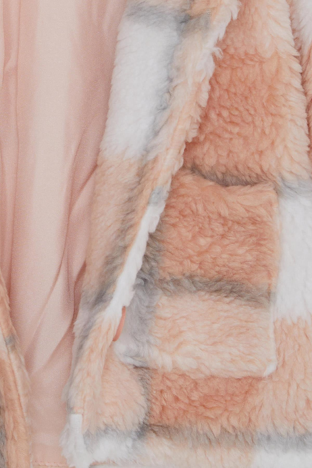 BRE Breeze Girl's Coat Plush Buttoned Pocketed Plaid Patterned 2-6 Years, Mixed Color - Colmenar Viejo