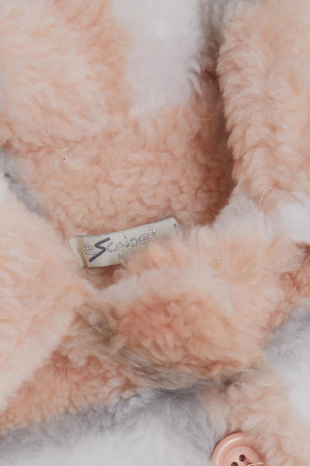 BRE Breeze Girl's Coat Plush Buttoned Pocketed Plaid Patterned 2-6 Years, Mixed Color - Colmenar Viejo