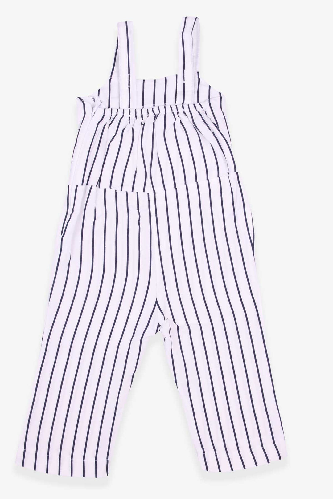 BRE Escabel Girl's Jumpsuit Lemon Embroidered Striped Pattern 1-4 Years, Ecru - Roseville