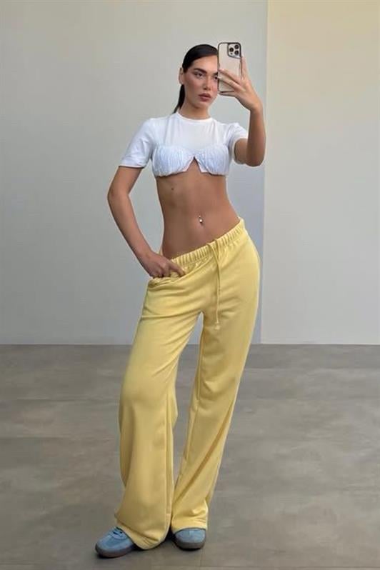 MDX Yellow Wide Leg Women's Sweatpants MG2279 - Deltona