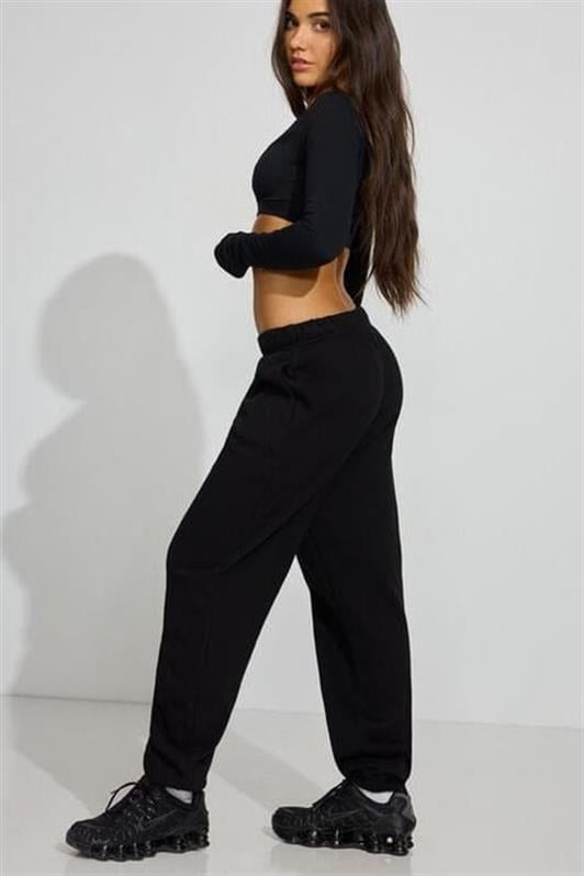 MDX Women's Sweatpants with Black Cuffs and Cuffed Pockets Mg2540 - Kamenicë