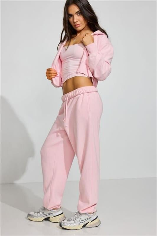 MDX Pink Cuffed Pocketed Women's Sweatpants Mg2540 - Garland