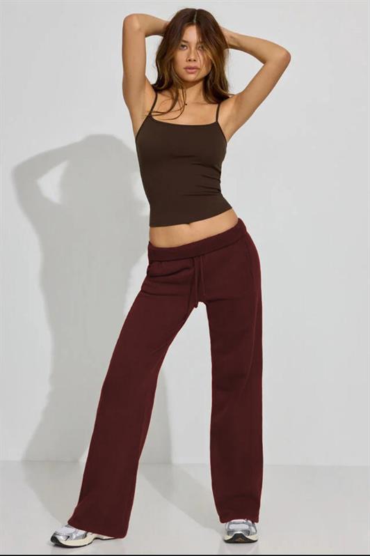 MDX Burgundy Wide Leg Women's Sweatpants MG2279 - Dún Dealgan