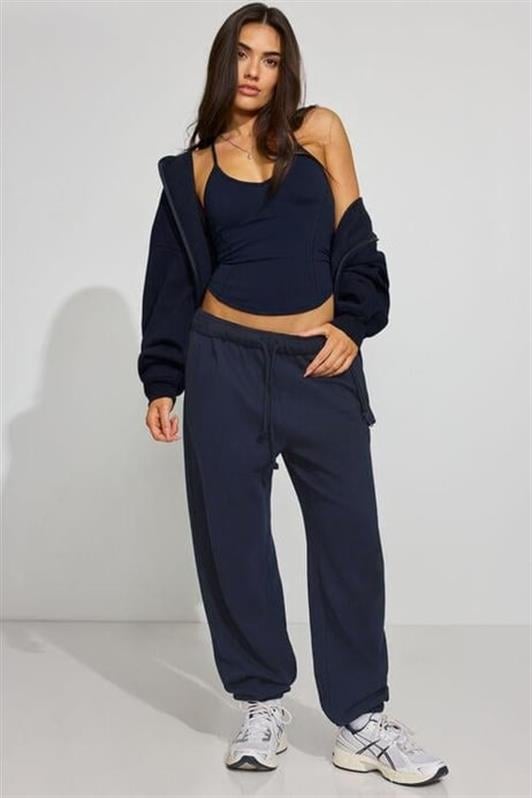 MDX Navy Blue Cuffed Women's Sweatpants with Pocket and Cuff MG2540 - Nezahualcóyotl
