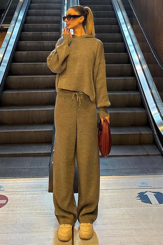 MDX Gray Hooded Knit Women's Tracksuit Set MG2237 - Neu Isenburg