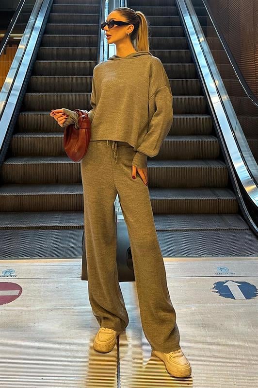 MDX Gray Hooded Knit Women's Tracksuit Set MG2237 - Neu Isenburg