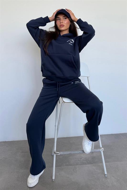MDX Navy Blue Hooded Printed Women's Tracksuit MG2524 - Hampton