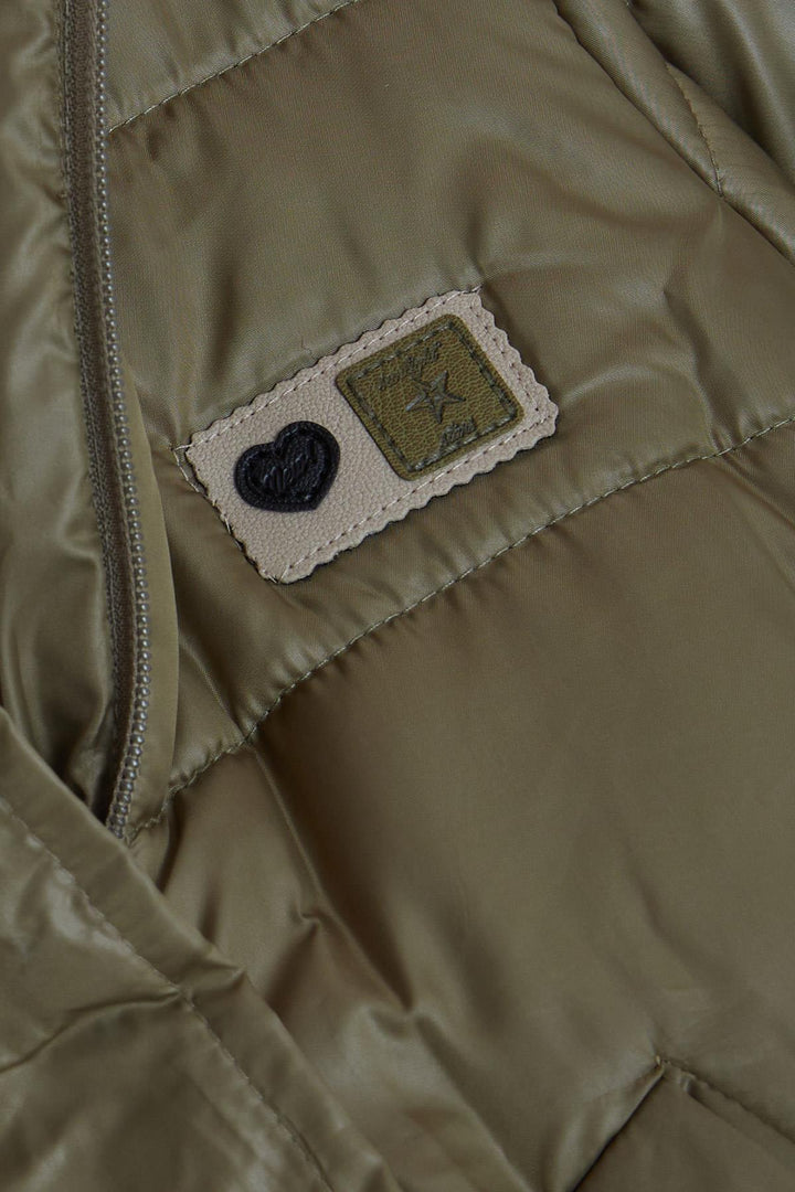 BRE Esso Mandolin Girl Child Jacket with Belted Plush Armored 2-6 Years, Khaki Green - Urbandale