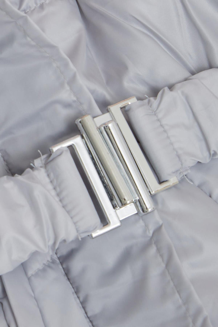 BRE Esso Mandolin Girl Child Jacket with Belted Plush 2-6 Years, Light Grey - Myrhorod