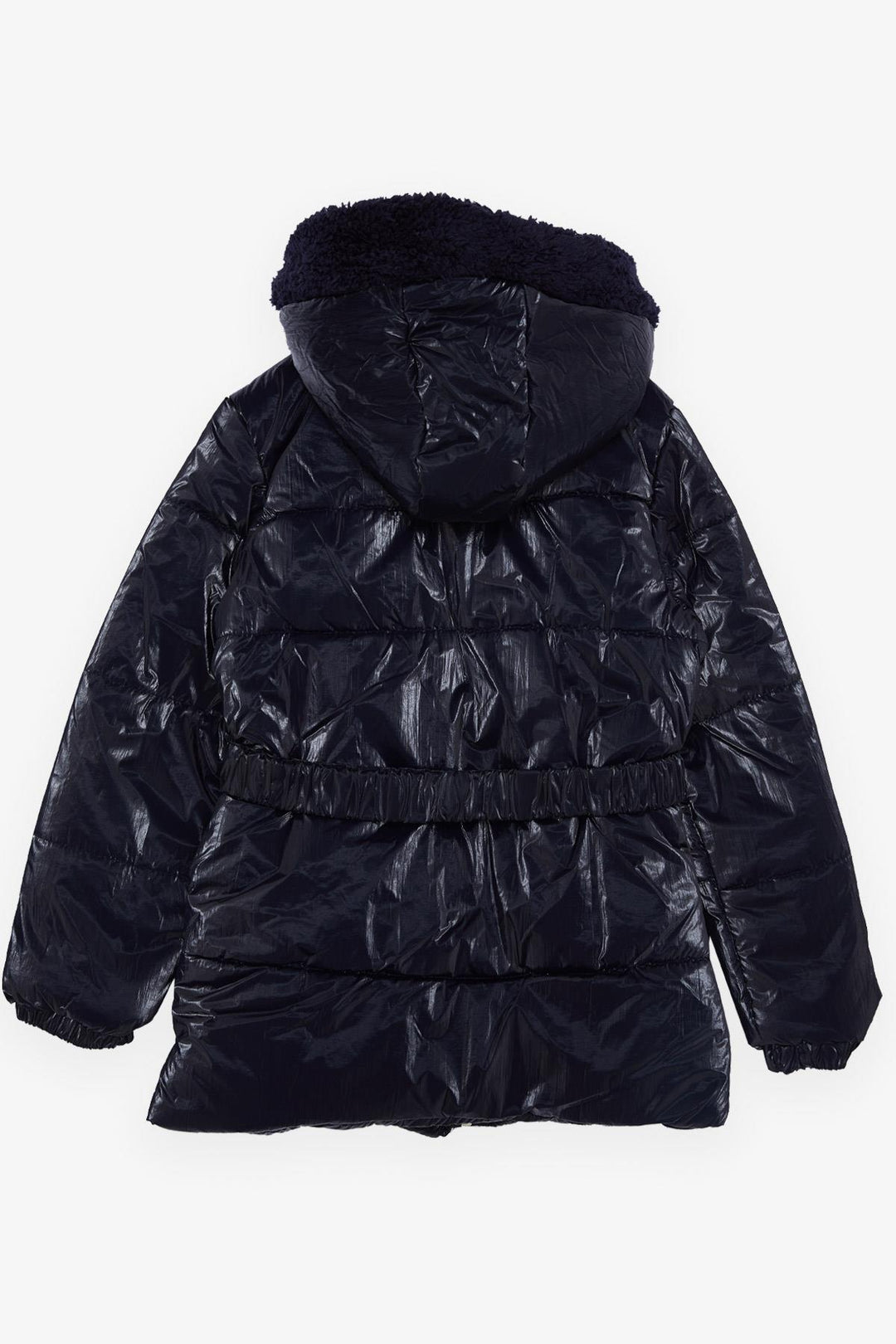 BRE Esso Mandolin Girl's Coat with Belted Hooded Emblem 60 Years, Dark Blue - Memmingen