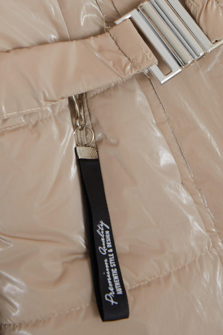 BRE Esso Mandolin Girl's Child Coat with Belted Hooded Emblem 2-6 Years, Beige - Calumet City