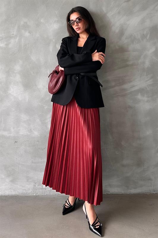 MDX Burgundy Pleated Women's Skirt MG2318 - Hayward
