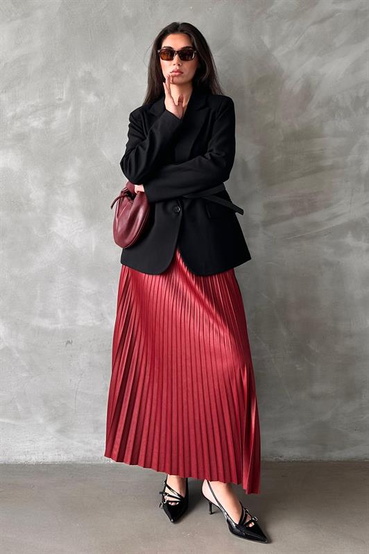 MDX Burgundy Pleated Women's Skirt MG2318 - Hayward