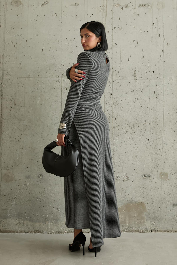 ELS Skirt Tied Dress - Gray - Klinë