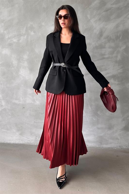 MDX Burgundy Pleated Women's Skirt MG2318 - Hayward
