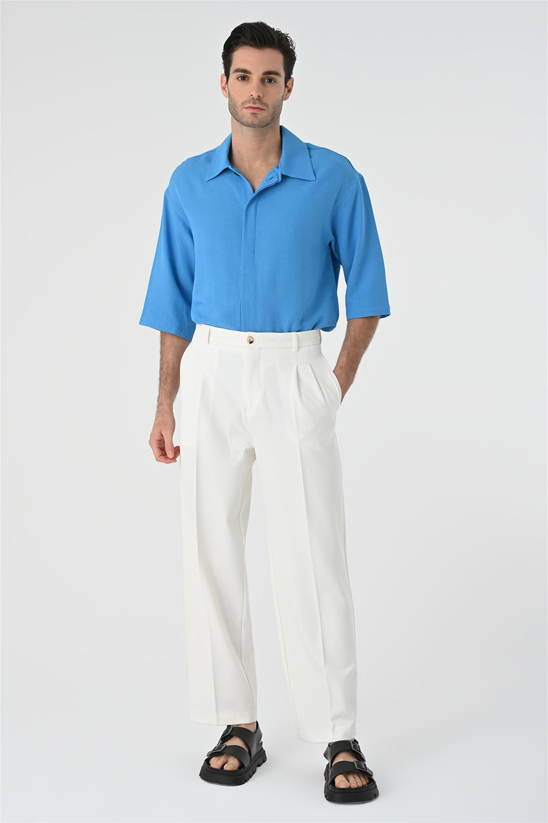 ANT Fakir Sleeve Hidden Button Closure Oversize Men's Shirt - Calimera