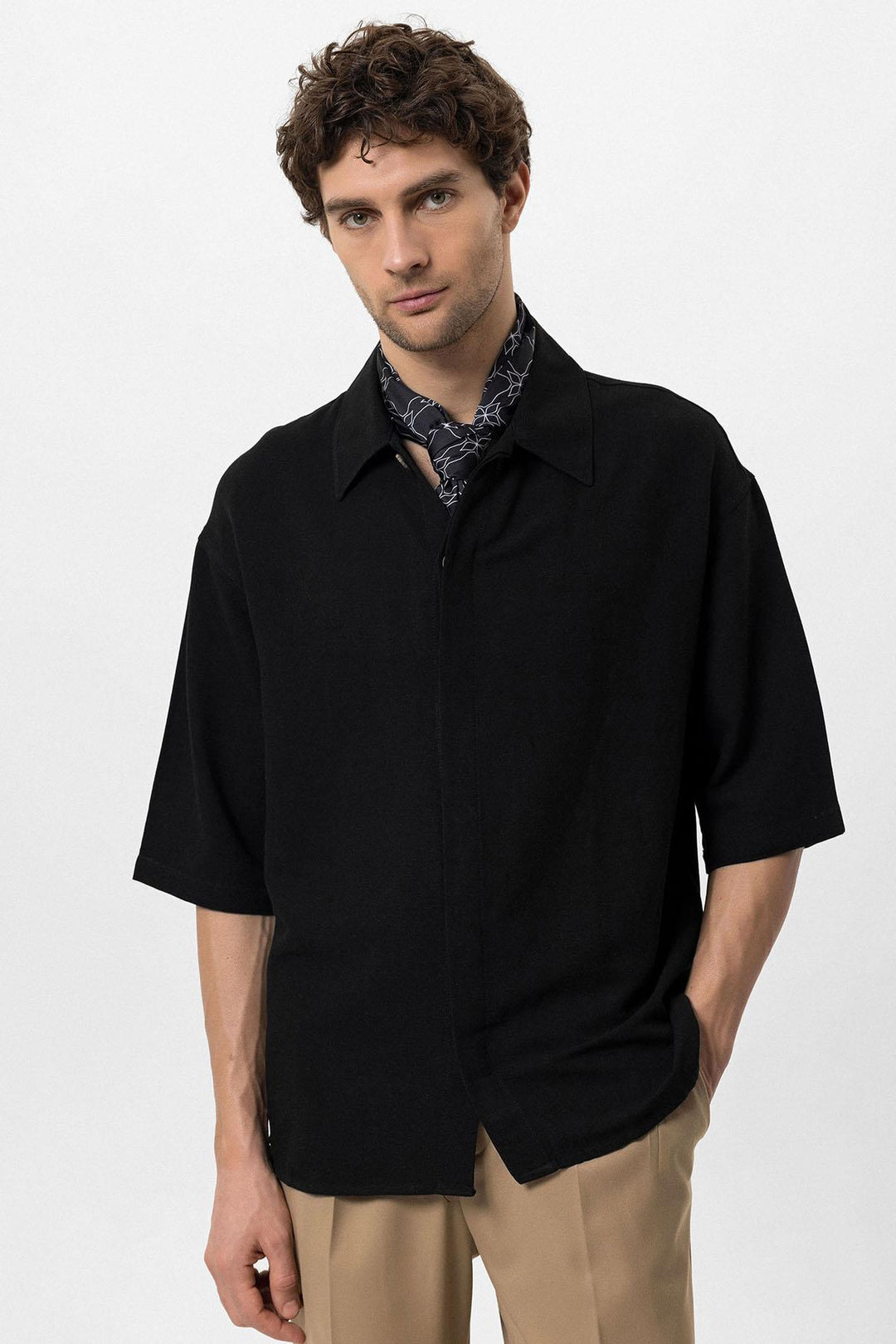 ANT Fakir Sleeve Hidden Button Closure Oversize Men's Shirt - Remscheid