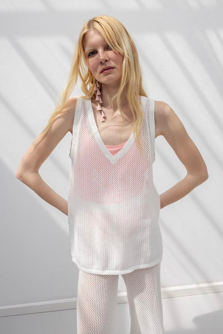 BSL Women Net Knitted Blouse - Aalst