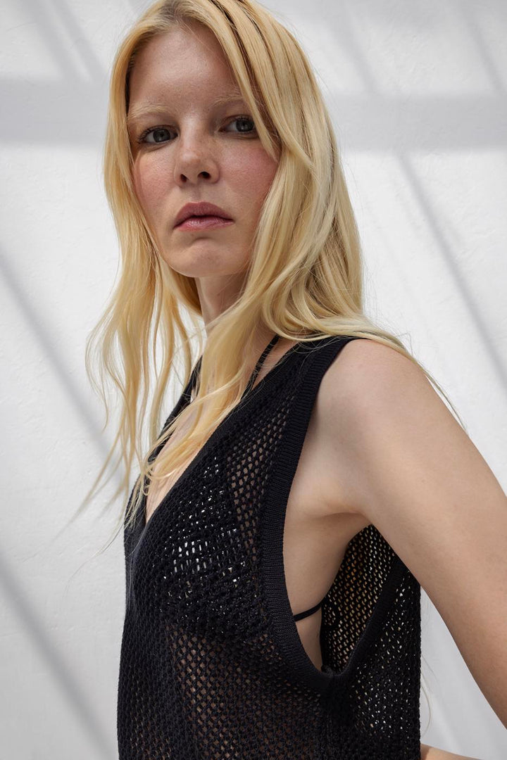 BSL Women Net Knitted Blouse - Enterprise