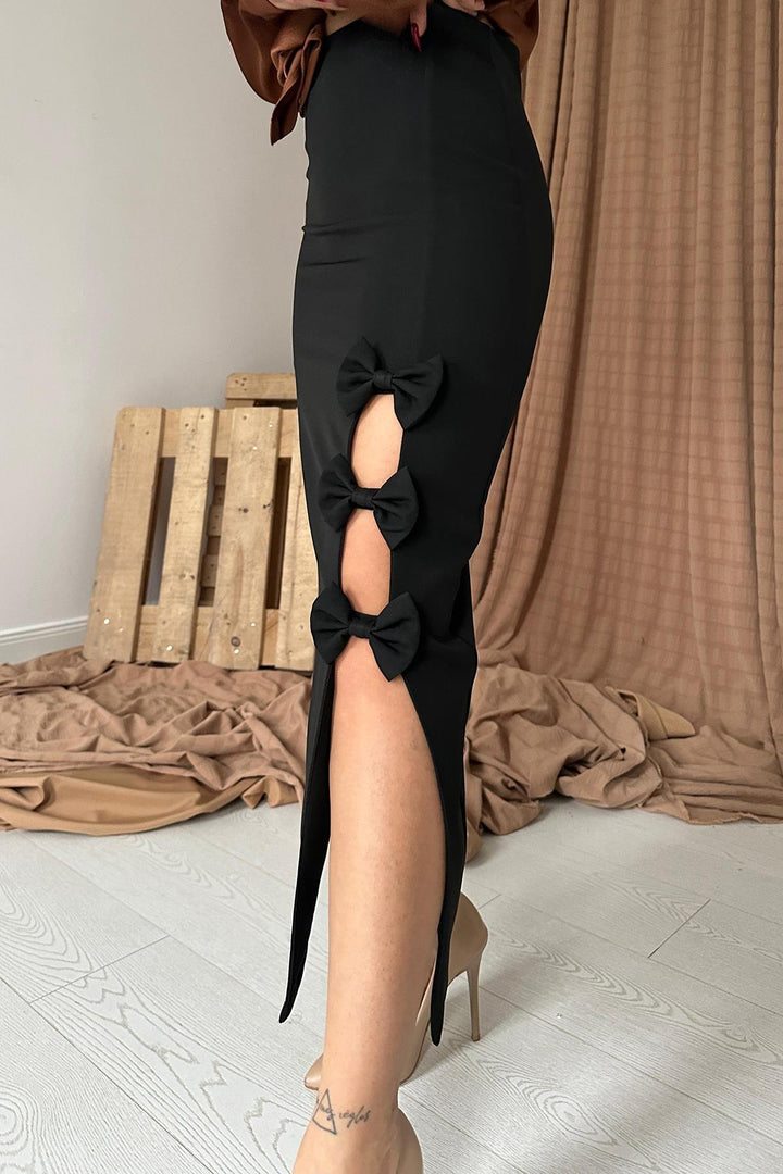 ELS Bow Detail Skirt - Black - Ploieşti