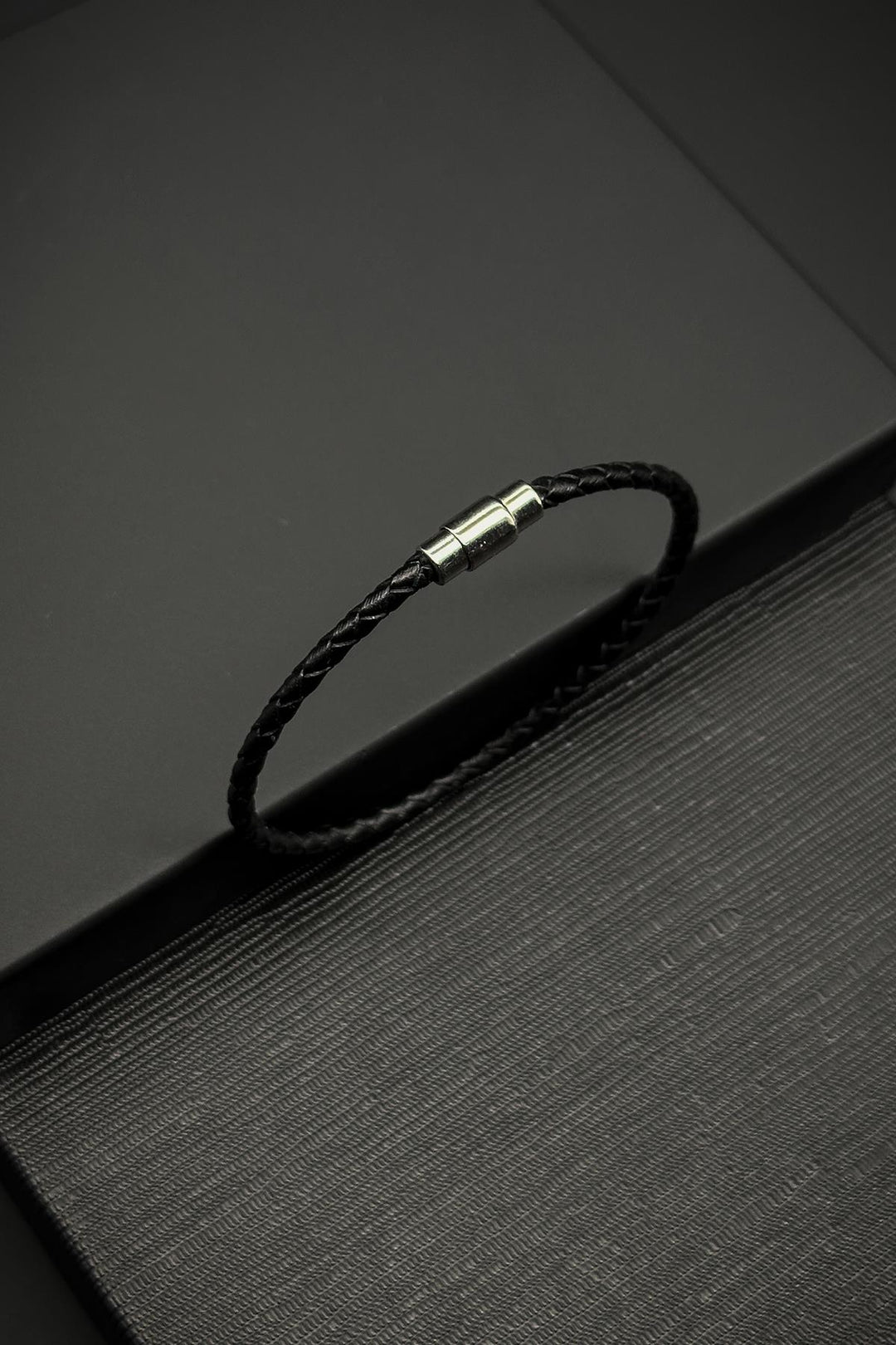 NVM FRNCH 100% Leather Black Color Magnetic Men's Bracelet FRJ12230-3230-S - Spalding