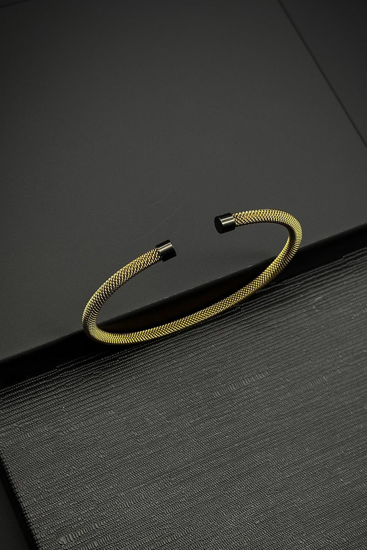 NVM FRNCH 316L Steel Italian Model Gold-Black Color Men's Bracelet FRJ11971-2071-GB2 - Galátsi