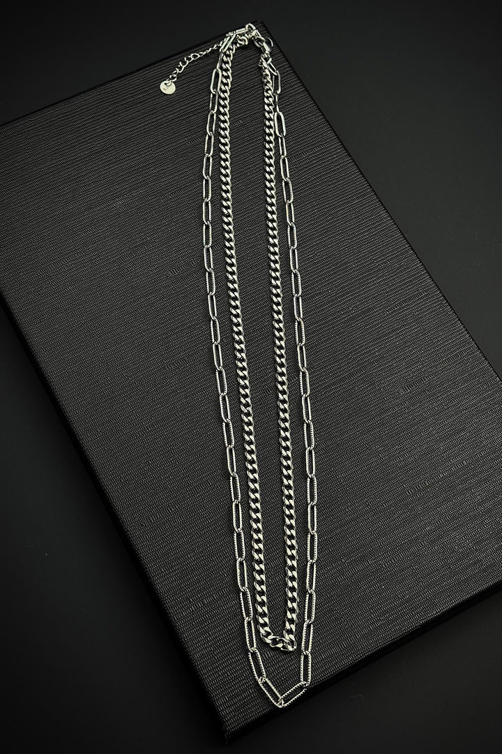 NVM FRNCH 316L Stainless Steel Italian Style Silver Color Men's Necklace FRJ30833-933-A - Antony