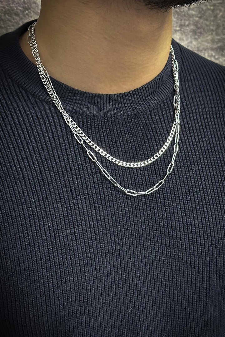 NVM FRNCH 316L Stainless Steel Italian Style Silver Color Men's Necklace FRJ30833-933-A - Antony