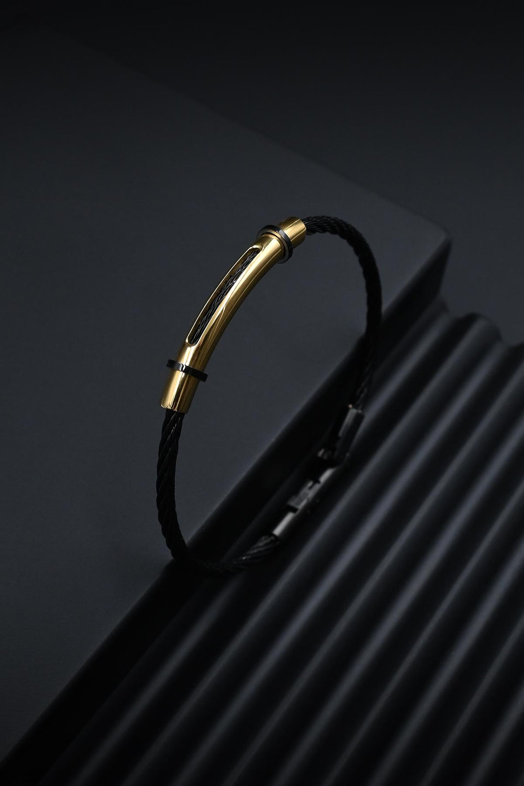 NVM FRNCH 316L Steel Italian Model Black-Gold Color Men's Bracelet FRJ12262-3262-B2G - Dubno