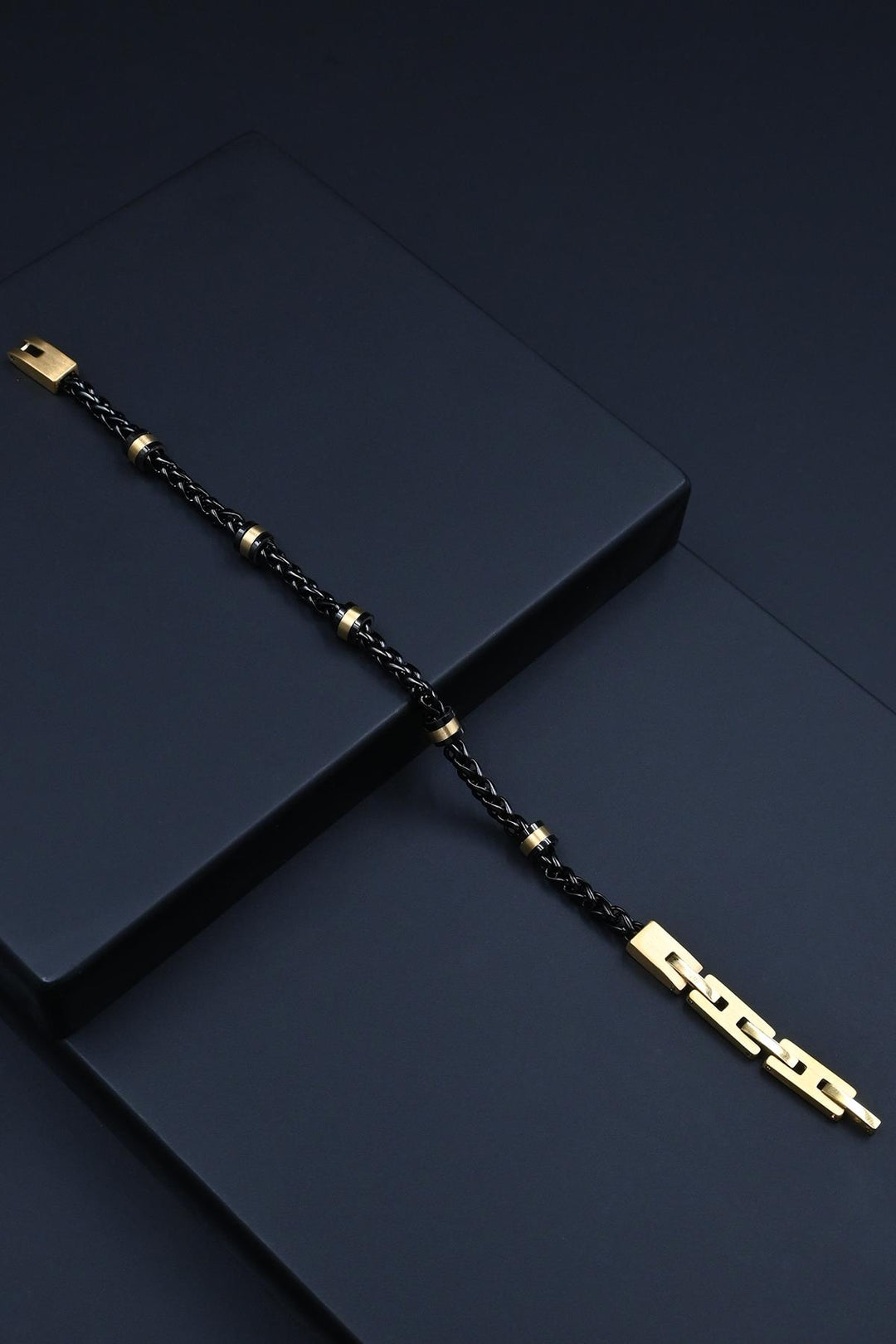 NVM FRNCH 316L Steel Italian Model Black-Gold Color Men's Bracelet FRJ12286-3286-B2G - Lakeville