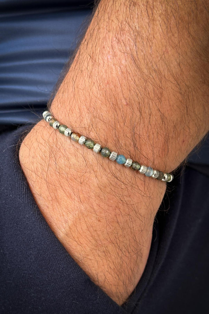 NVM FRNCH 316L Stainless Steel Mixed Natural Stone Multicolored Men's Bracelet FRJ12349-3349-CK - Lancaster