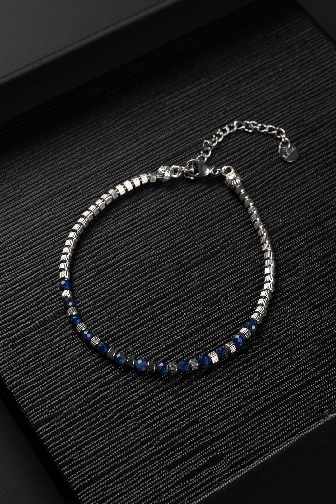 NVM FRNCH 316L Steel and 3 MM Lapis Lazuli Natural Stone Blue Color Men's Bracelet FRJ12394-3394-L - Weinheim
