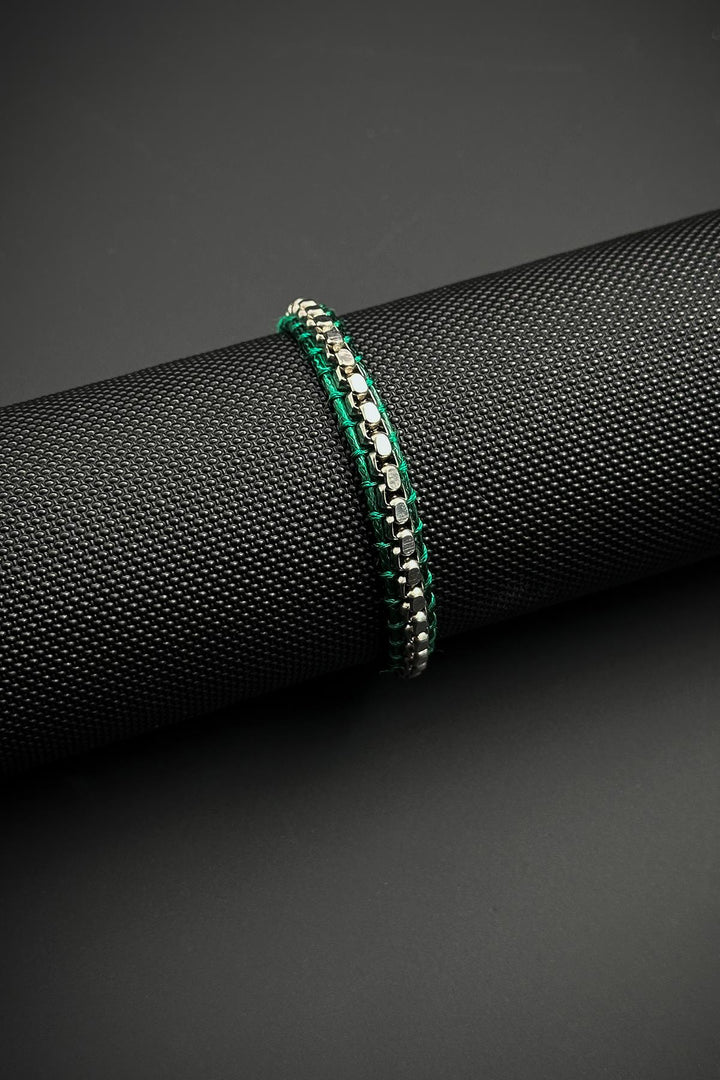NVM FRNCH 316L Steel and Green Cord Men's Bracelet FRJ12443-3443-Y - Mantova