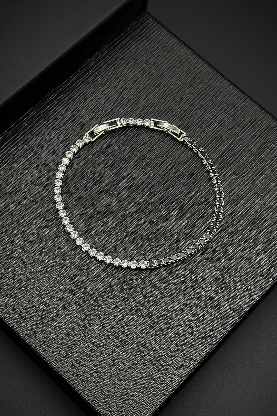 NVM FRNCH 3MM Zircon Stone Black-White Color Tennis Men's Bracelet FRJ12204-3204-SB - Barnsley