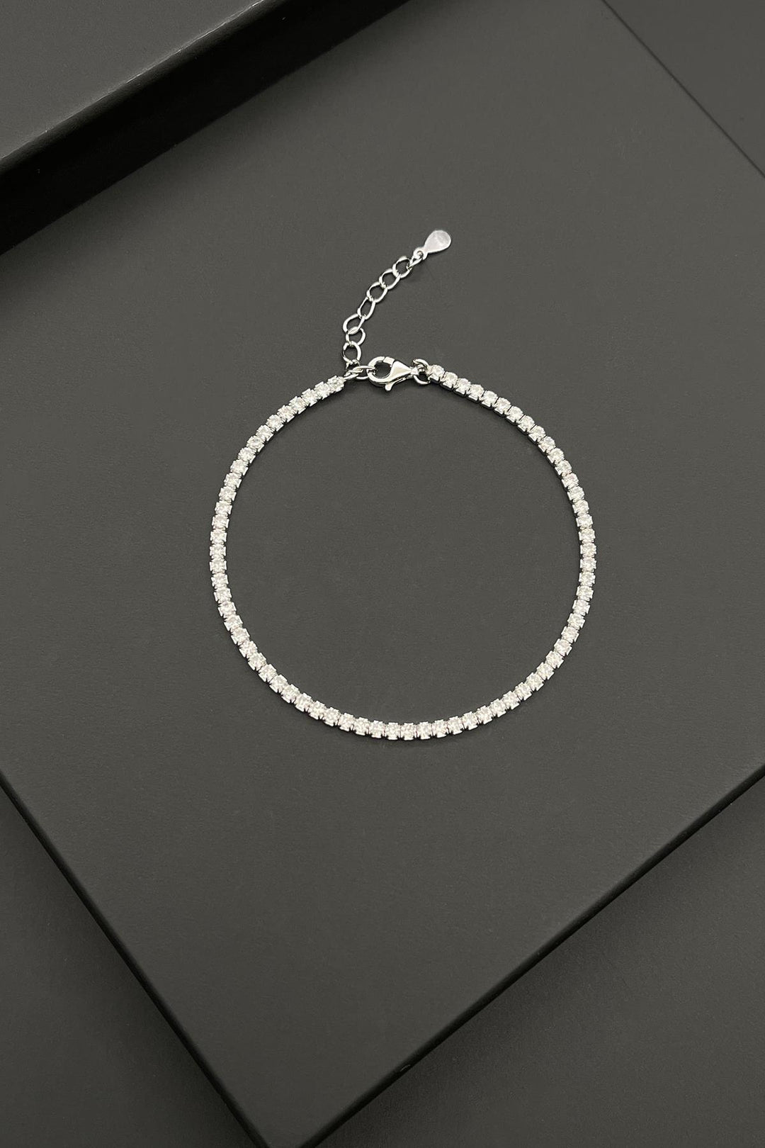 NVM FRNCH 925 Sterling Silver 2MM Zircon Stone White Color Tennis Men's Bracelet FRJ11979-2079-A - Clifton