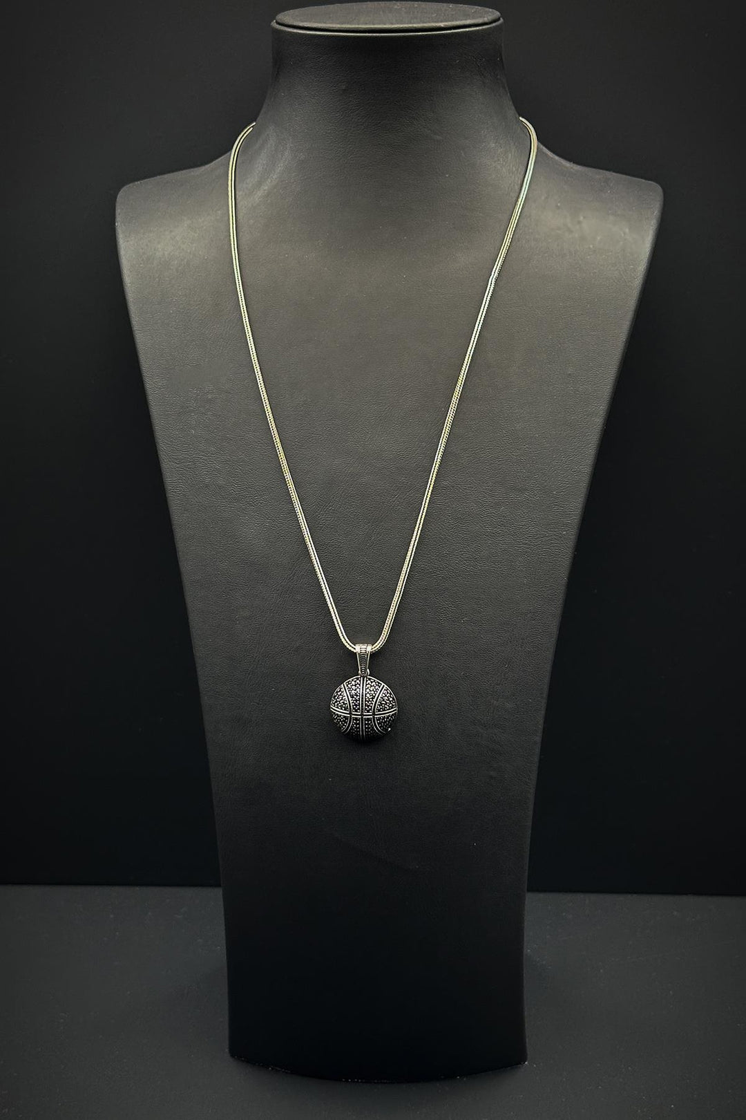 NVM FRNCH 925 Sterling Silver Basketball Ball Figured Silver Color Men's Necklace FRJ30691-791-B - Bruges