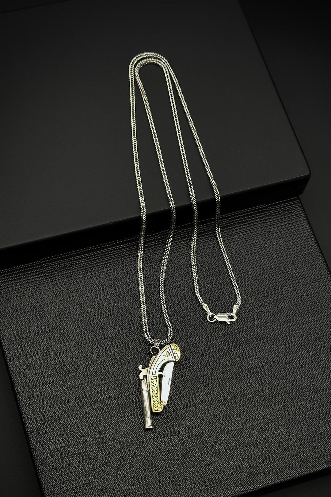 NVM FRNCH 925 Sterling Silver Knife Model Silver Color Men's Necklace FRJ30797-897-A - Pleasant Hill