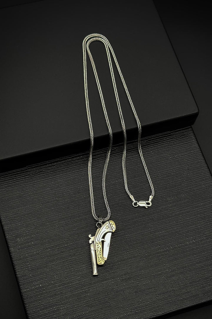 NVM FRNCH 925 Sterling Silver Knife Model Silver Color Men's Necklace FRJ30797-897-A - Pleasant Hill