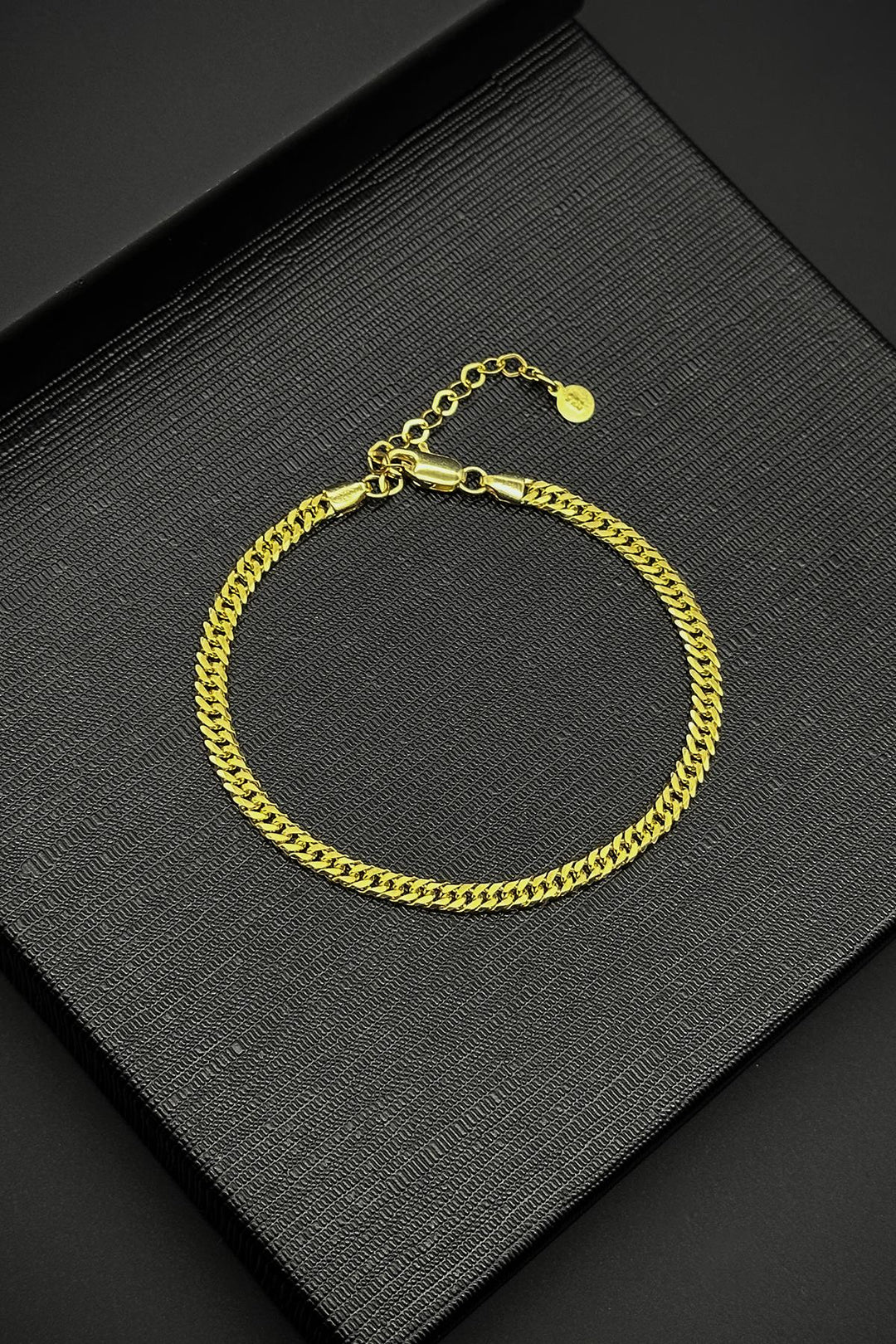 NVM FRNCH 925 Sterling Silver Italian Model Gold Color Men's Bracelet FRJ12345-3345-G - Linares