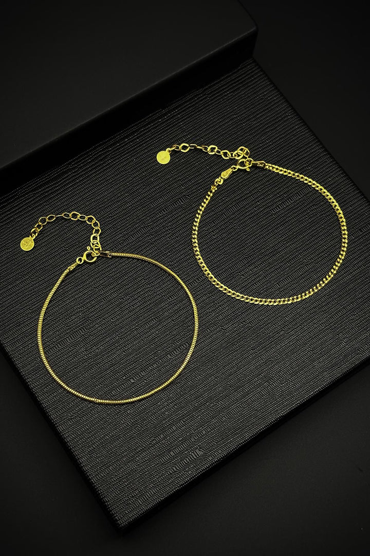 NVM FRNCH 925 Sterling Silver Italian Model Gold Color Men's Bracelet Set FRJ12352-3352-G - Montgomery