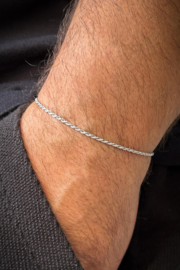 NVM FRNCH 925 Sterling Silver Italian Model Silver Color Men's Bracelet FRJ12195-3195-A2 - Ternopil