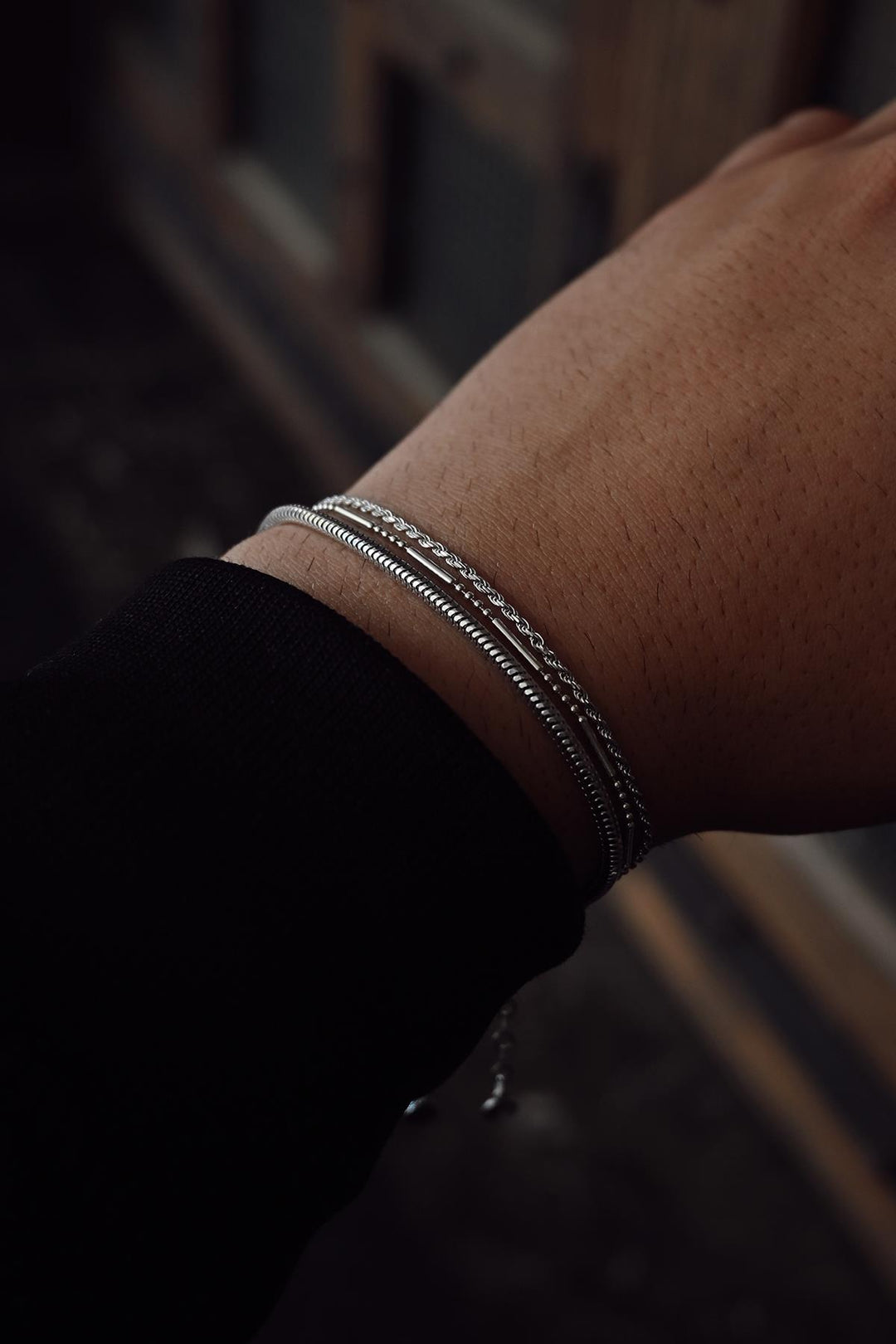 NVM FRNCH 925 Sterling Silver Italian Model Silver Color Men's Bracelet Set FRJ12353-3353-A - Pirmasens