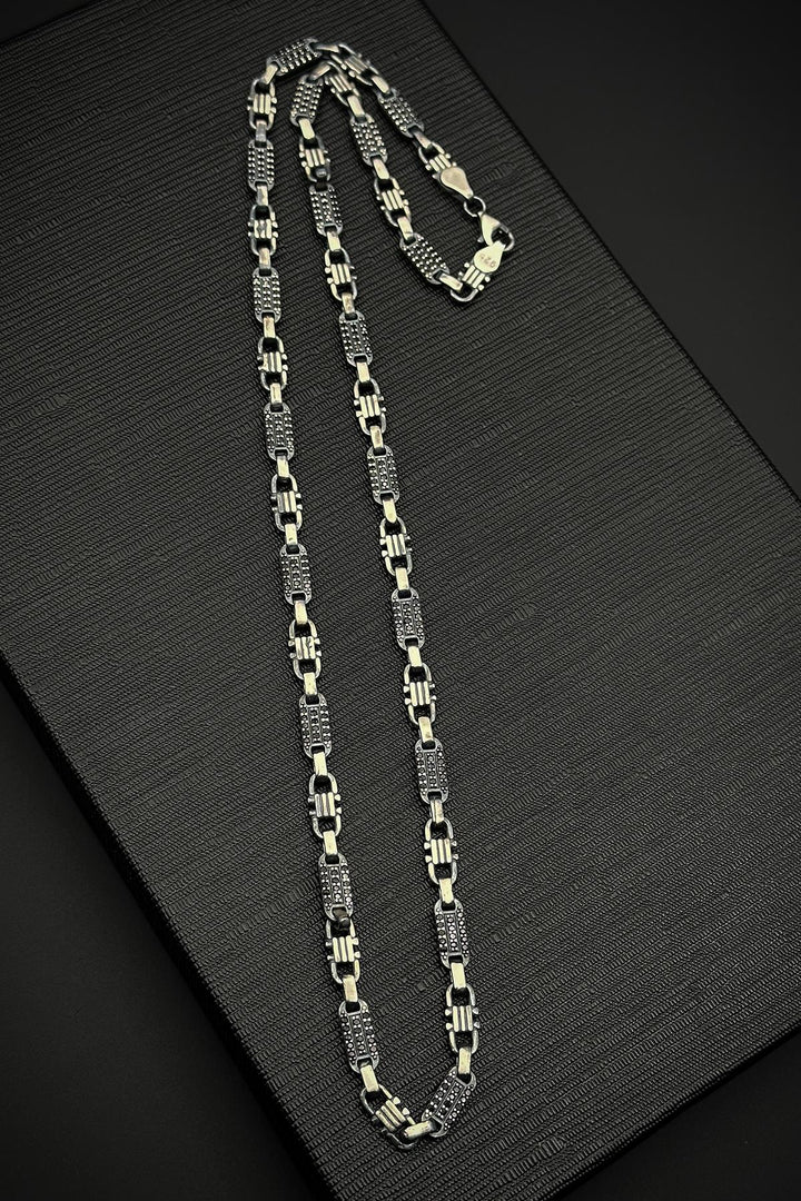 NVM FRNCH 925 Sterling Silver Italian Style Silver Color Men's Necklace FRJ30719-819-A - Sunrise