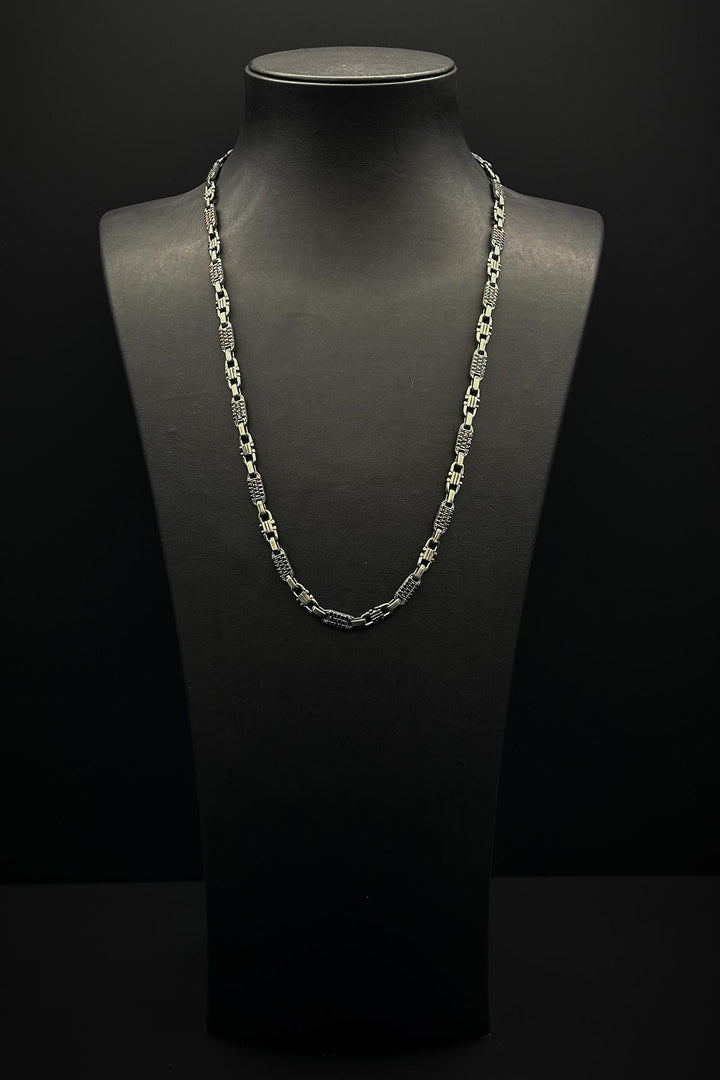 NVM FRNCH 925 Sterling Silver Italian Style Silver Color Men's Necklace FRJ30719-819-A - Sunrise