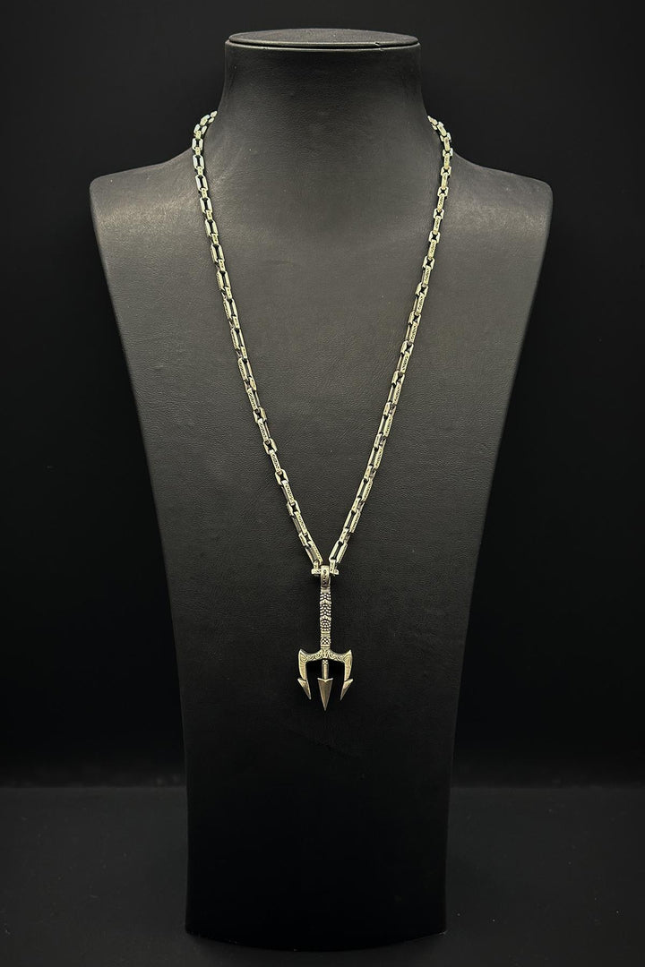 NVM FRNCH 925 Sterling Silver Italian Style Silver Color Men's Necklace FRJ30804-904-A - Vasto