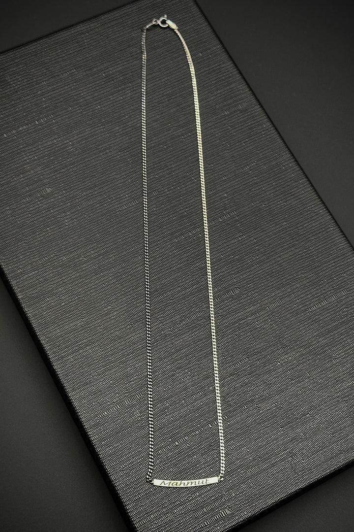 NVM FRNCH 925 Sterling Silver Italian Style Men's Necklace with Personalized Name FRJ30763-863-AB - Hurst